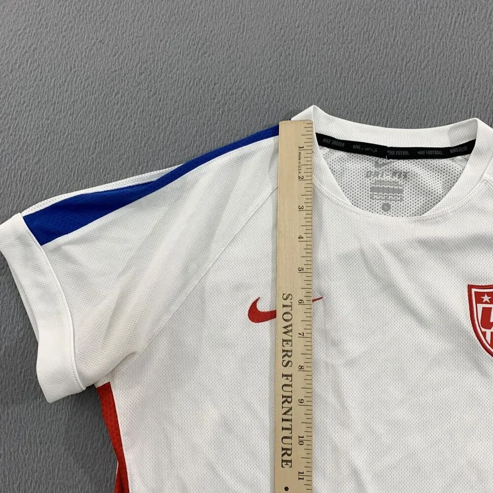 United States Soccer Shirt Womens Medium White Red Blue Nike Dri Fit Training - Picture 5 of 12